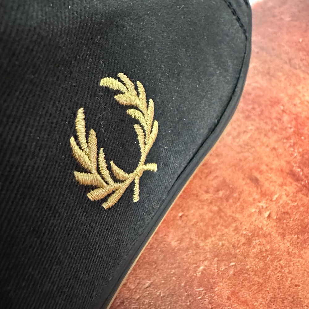 Fred Perry Black Embroidered Logo Lace-Up Rubber Sole Sneakers Size US 10 - Picture 8 of 13